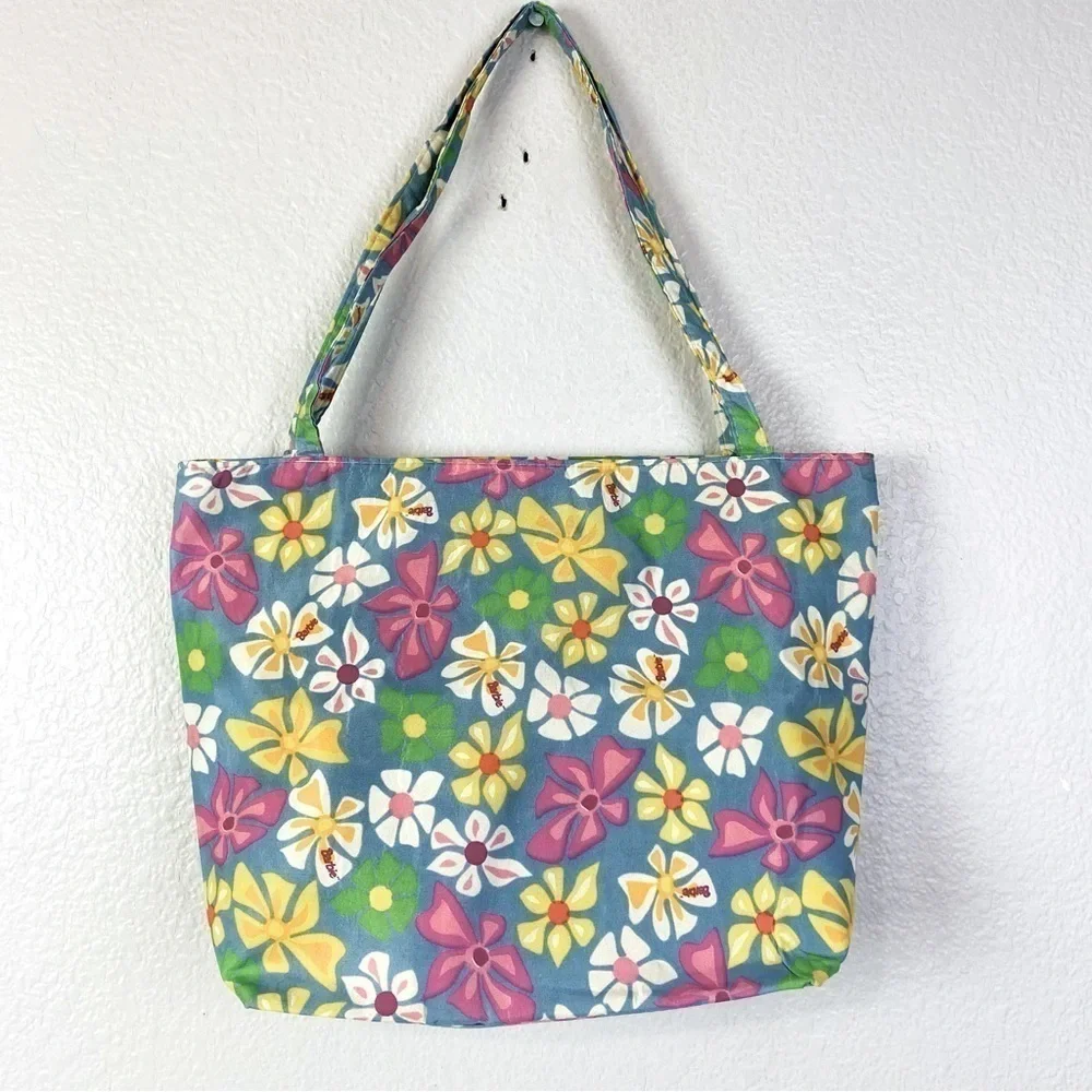 Barbie Floral Vintage Retro Tote 11.5” x 12” x 5”